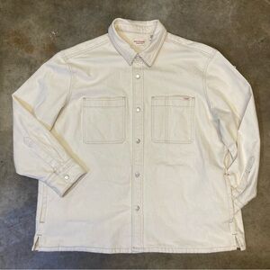 LEVI’S Strauss Signature Men's Ivory Cotton Twill Button-Up Shirt Long Sleeve XL